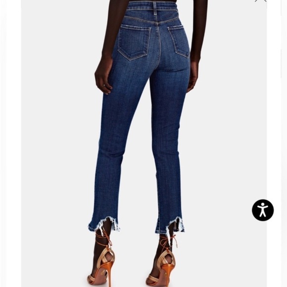 L’Agence Highline High Rise Jeans Med Wash Factory Distressed 28 Sharkbite Hem - Picture 8 of 16